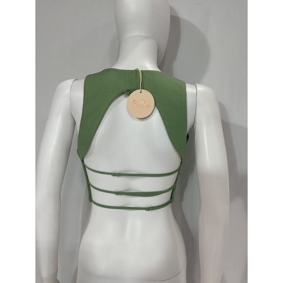 Camila Coelho 'Matilde' Green Linen Vest Size XS - NWT - Picture 3 of 5